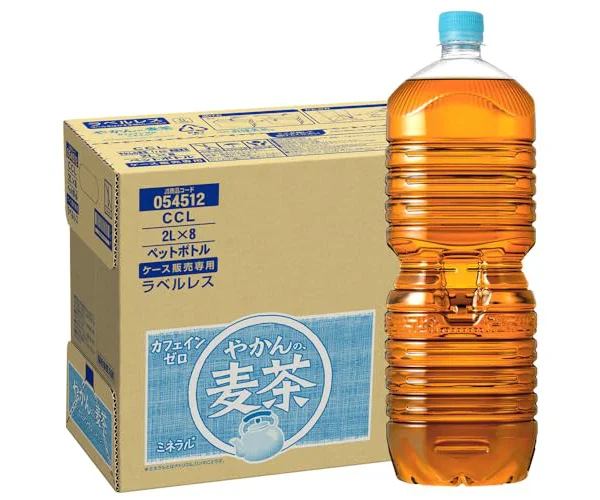 【Amazon.co.jp限定】CCL やかんの麦茶 from 爽健美茶 ラベルレス 2LPET×8本