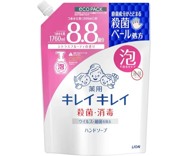 キレイキレイ [医薬部外品] 薬用 泡ハンドソープ シトラスフルーティの香り 詰め替え 大容量サイズ 1760ml 殺菌