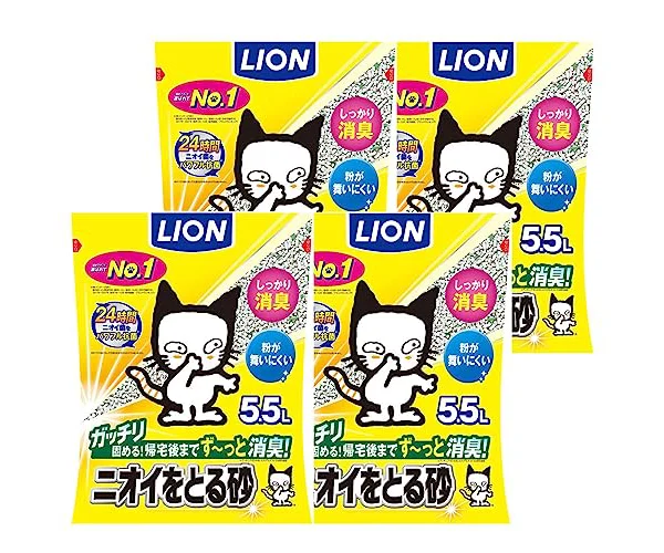 ライオン 猫砂 ニオイをとる砂 5.5Lx4袋 ケース販売 鉱物タイプ LION PET