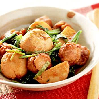 豚肉ボールと里いもの揚げ煮