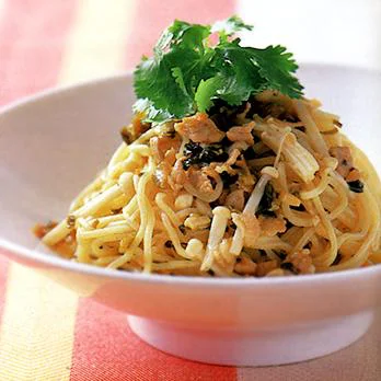 豚肉と高菜の中華風あえ麺