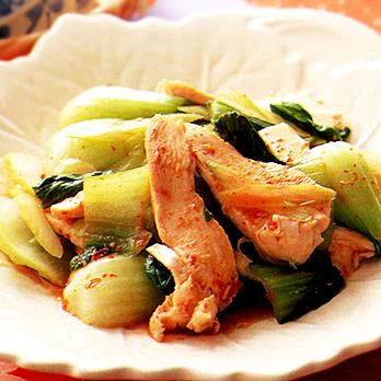とりと青菜の豆板醤あえ By葛西麗子さんの料理レシピ レタスクラブ