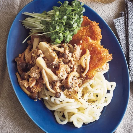 きのこ肉みそうどんプレート