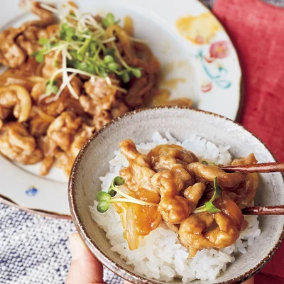 レンジで！豚こまと玉ねぎの照り炒め