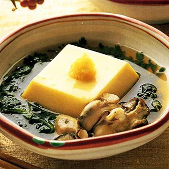 卵豆腐とかきの簡単レンジ蒸し