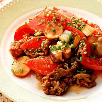 「牛肉とトマトの炒めもの」の太らない献立