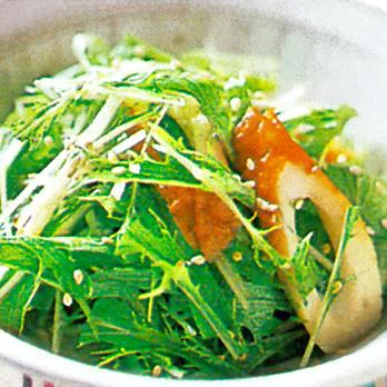 水菜とちくわの和風サラダ