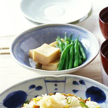 高野豆腐といんげんの煮もの