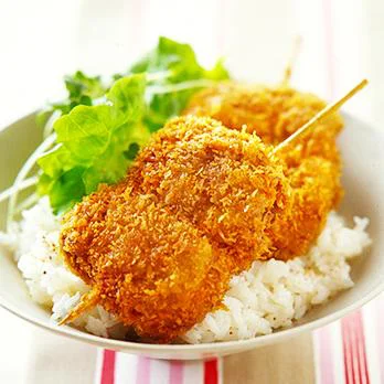 牛肉とねぎの串カツ丼