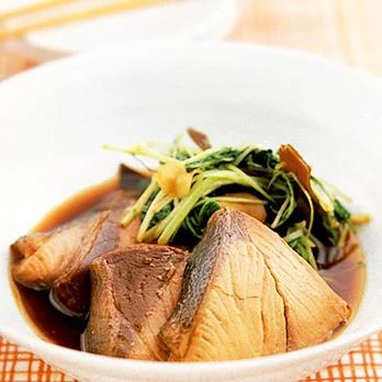 ぶりと水菜のさっと煮