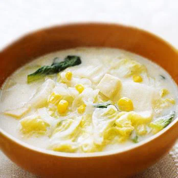 白菜と帆立のクリームスープ