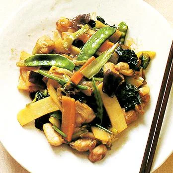 中華野菜ミックスととり肉の炒めもの