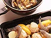 天板には火の通りにくい根菜類を下にして並べる