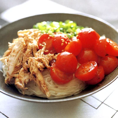 ミニトマトの韓国風そうめん