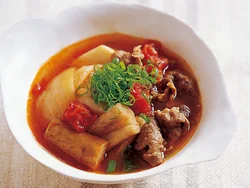 食べるときには、わけぎを添えて。彩りもよく、味のアクセントにもなる。