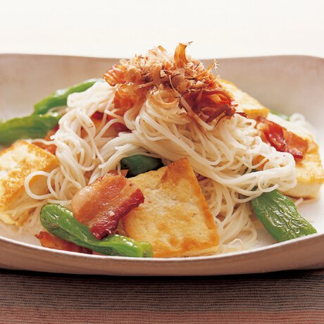 ベーコンと豆腐の炒めそうめん By中村成子さんの料理レシピ プロのレシピならレタスクラブ