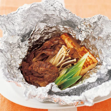 きのこのホイルすき焼き