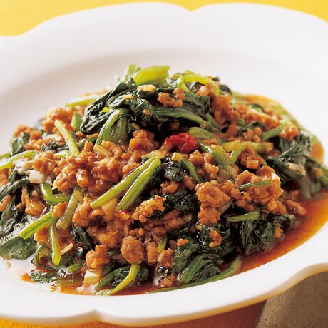 ほうれん草とひき肉のピリ辛中華炒め By植松良枝さんの料理レシピ プロのレシピならレタスクラブ