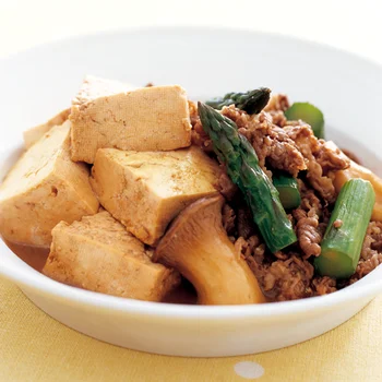 豆腐と牛肉のしょうゆ煮