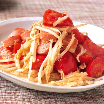 魚肉ソーセージとトマトのチャンプルー