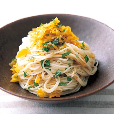 しそとつぼ漬けのあえめん
