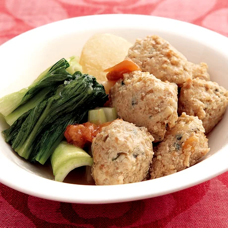 とり団子とチンゲン菜の梅煮