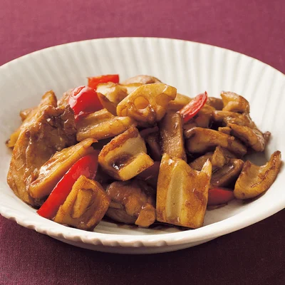 れんこんととり肉の黒酢炒め