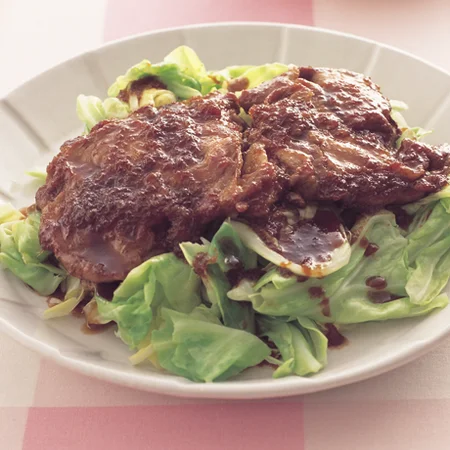 豚こまのしょうが焼きステーキ風