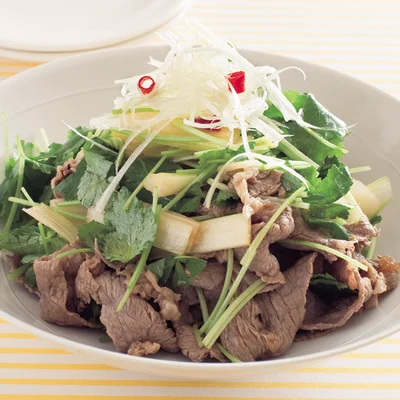 「牛肉と野菜のピリ辛甘酢あえ」の太らない献立