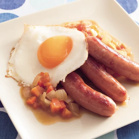 ソーセージのソテーカレーソース