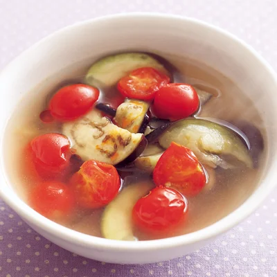 なすとミニトマトのスープ