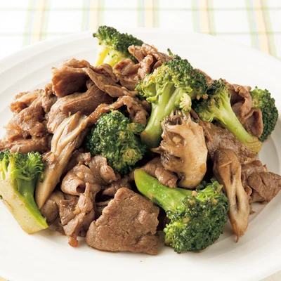 牛肉ときのこのオイスターソース炒め