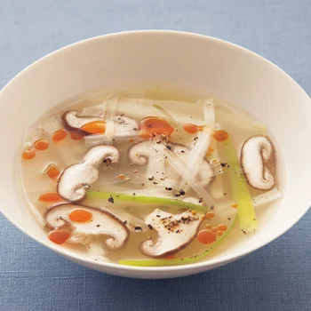 ねぎとしいたけの中華スープ