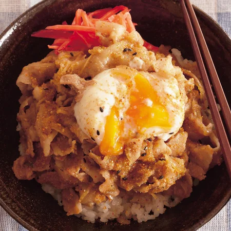 豚丼 温卵のせ