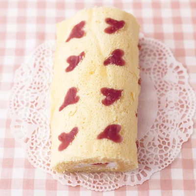 ハートのロールケーキ