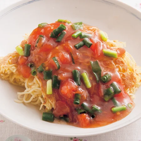 トマトあんかけ卵焼きそば