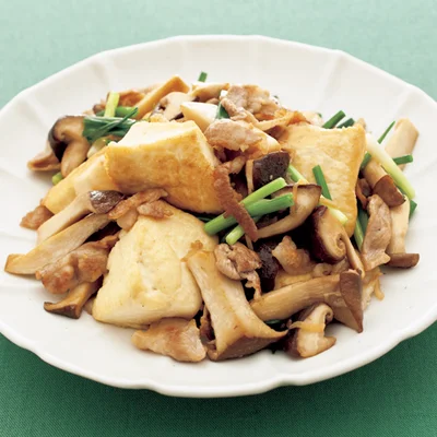 塩豆腐のきのこチャンプルー