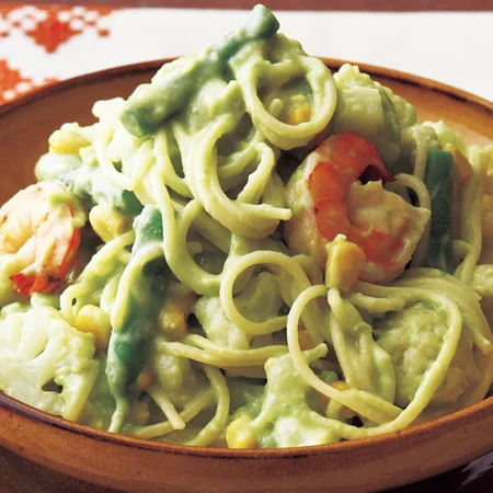えびの豆乳アボパスタ