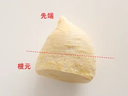 先端はやわらかく根元はかたいので、火の通りにむらができないように、先端は大きめに、根元は薄め(小さめ)に切ったり、繊維を断つように切るとよい。