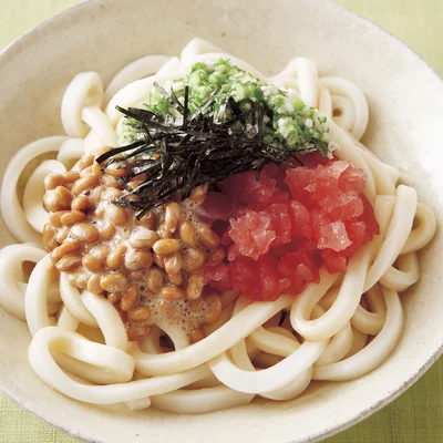 まぐろとオクラのぶっかけうどん