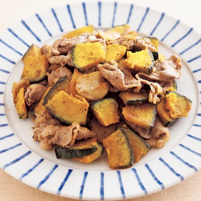 牛とかぼちゃのにんにくじょうゆソテー