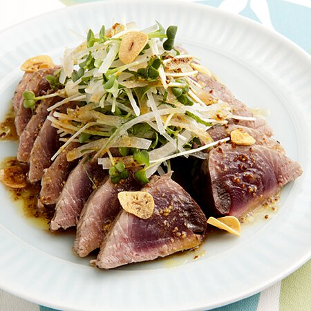 かつおのレアステーキ By柳原るりさんの料理レシピ プロのレシピならレタスクラブ