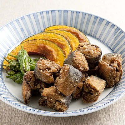 さんまの黒酢竜田揚げ