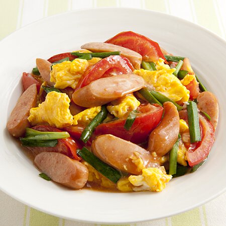 ソーセージとトマトの中華卵炒め By柳原るりさんの料理レシピ プロのレシピならレタスクラブ