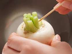 水につけながら汚れを取り除く