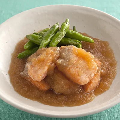 サーモンの揚げ焼きおろしあんかけ