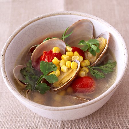 とうもろこしとミニトマトのアジアンスープ By植松良枝さんの料理レシピ プロのレシピならレタスクラブ とうもろこしとミニトマトのアジアンスープ By植松良枝さんの料理レシピ プロのレシピならレタスクラブ