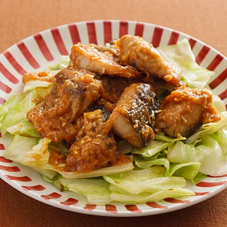 さばの中華風ねぎみそ炒め