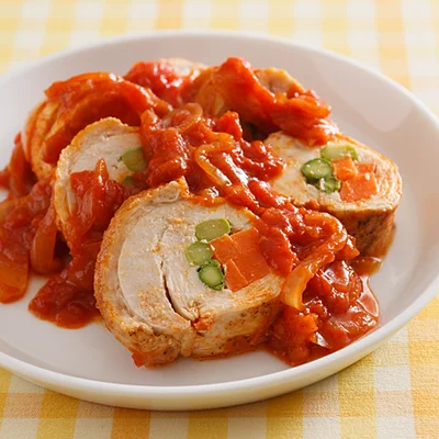 チキンロールのトマト煮