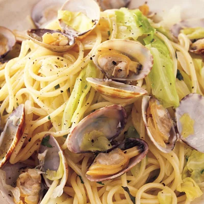 あさりと春キャベツの和風パスタ